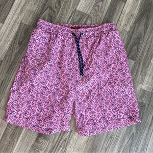 Consequence men’s small swim trunks pink patterned